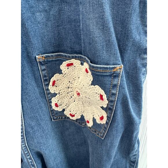 Reimagined Embroidered Retro Style Hollister Overalls Size Large - Picture 10 of 14